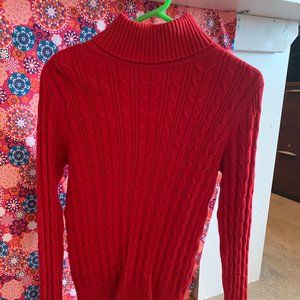 St. Johns Bay Red Turtleneck Sweater Size Medium
